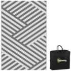 Outsunny Reversible Waterproof Outdoor Rug 182x274cm Grey