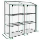 Outsunny Mini Green House w/ 3 Tier Shelves - Clear