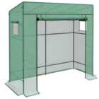 Outsunny Walk-in GreenHouse w/ Large Roll-up Door -# Green
