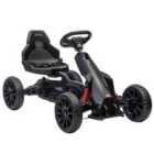 HOMCOM Children Pedal Go Kart With Adjustable Seat- Black