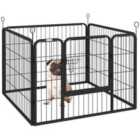 PawHut Metal Pet Playpen Dog Kennel with Door Latches