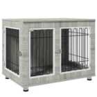 PawHut Dog Crate End Table w/ Soft Cushion - Grey