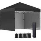 Outsunny 3X3 (m) Pop Up Gazebo Party Tent, Black