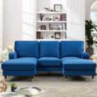 Artemis Home Woodbury U-shaped Velvet Corner Sofa - Blue