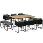 Outsunny Rattan Dining Set, Garden Table & Chair Sets