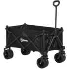 Outsunny Foldable Garden Cart, Outdoor Utility Wagon, Black