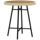 Outsunny Pe Rattan Side Table For Indoor, Outdoor, Natural