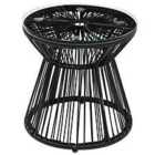 Outsunny Pe Rattan End Table, Black