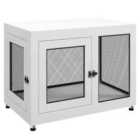 PawHut Pet Crate End Table w/ Soft Washable Cushion - White