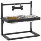 PawHut Dog Bowl w/ Adjustable Height for All Size Dogs