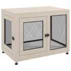 PawHut Pet Crate End Table with Soft Washable Cushion - Oak