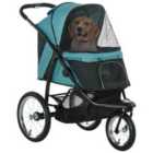 PawHut 3 Wheel Pet Stroller Foldable Cat Pram - Green