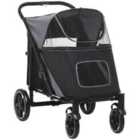 PawHut Foldable Dog Carriage w/ Shock Absorber - Black