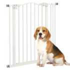 PawHut 74-87cm Adjustable Metal Pet Gate w/ Auto-Close White