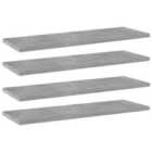 vidaXL Bookshelf Boards 4 Pcs Concrete Grey 60X20X1.5cm Engineered Wood