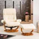 Artemis Home Barriston Swivel Recliner And Footstool - Cream