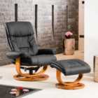 Artemis Home Barriston Swivel Recliner With Massage And Heat - Black