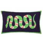 Furn. Coral Snake Embroidered Filled Cushion