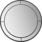 Pacific Antique Bronze Large Metal Round Wall Mirror