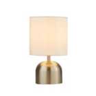 Lighting Collection Satin Silver & White Shade Touch Lamp