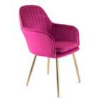 Genesis Muse Accent Chair In Velvet - Fuchsia Pink