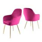 Genesis Muse Accent Chair In Velvet X 2 - Fuchsia Pink