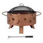 Sunjoy Steel Firepit Tarso - Dia 83Cm, Copper