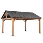 Sunjoy Cedar Wood Gazebo Rebra - 465Cm X 404Cm, Anthracite