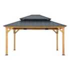 Sunjoy Cedar Wood Gazebo Rimo - 390Cm X 450Cm, Anthracite