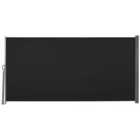 Outsunny Retractable Sun Side Awning Screen Fence 3 x 1.6m - Black