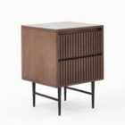 Fishe & Lilly Industrial Dark Walnut Maxim Bedside Table