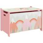 Zonekiz Zonekiz Toy Box, Kids Toy Chest With Lid, Safety Hinge - Pink