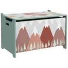 Zonekiz Zonekiz Toy Box, Kids Toy Chest With Lid, Safety Hinge - Green