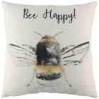 Evans Lichfield Bee Happy Printed Filled Cushion