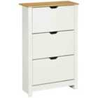 HOMCOM 18-shoe Storage Cabinet 6 Shelves 3 Drawers Tabletop 4 Legs Modern White