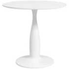 HOMCOM Round Dining Table With Steel Base For Living Room, Dining Room White