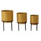 Interiors By Ph Avento Set Of Three Gold Finish Planters