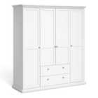 Furniture To Go Paris Wardrobe With 4 Doors and 2 Drawers - White