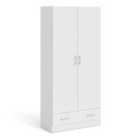 Furniture To Go Space Wardrobe With 2 Doors + 1 Drawer - White