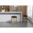 Artemis Home Emilia Vegan Leather Bar Stools - Set of 2 - Brown
