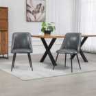 Artemis Home Morandi Vegan Leather Dining Chairs - Set of 2 - Grey