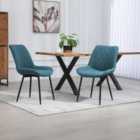 Artemis Home Vignola Fabric Dining Chairs - Set of 2 - Teal