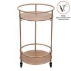 Small Drinks Trolley Bar Cart - Rose Gold