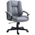 Vinsetto Faux Leather Computer Desk Chair Executive Chair - Light Grey