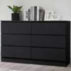 Birlea Oslo 6 Drawer Chest - Black