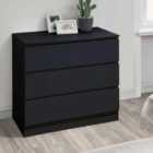 Birlea Oslo 3 Drawer Chest - Black