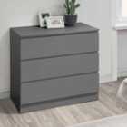 Birlea Oslo 3 Drawer Chest - Grey