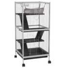 PawHut Rolling Small Animal Cage - Grey