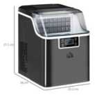 Ice Maker Machine Compact Counter Top Ice Cube Maker 20Kg In 24 Hrs Black