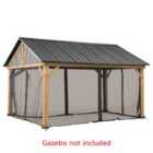 Sunjoy Netting Set For Sunjoy Cedar Wood Gazebo - 465Cm X 404Cm, Khaki